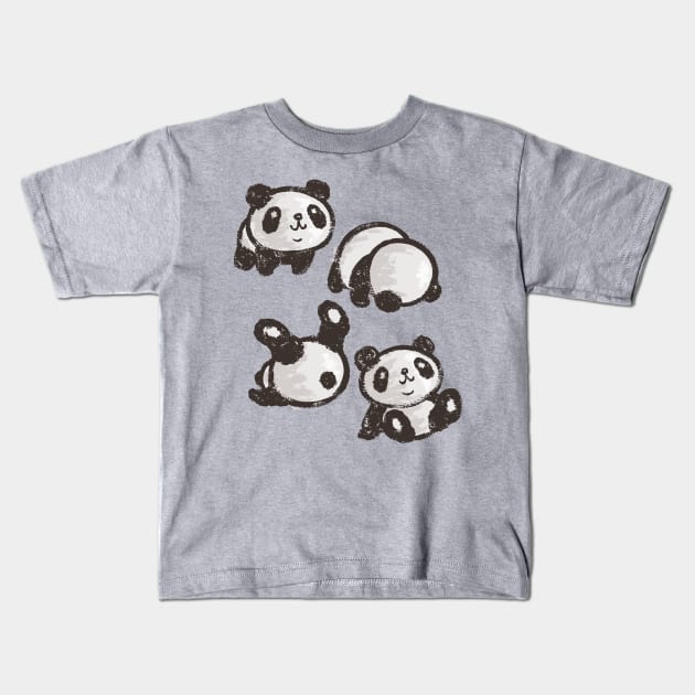 Rolling panda Kids T-Shirt by sanogawa